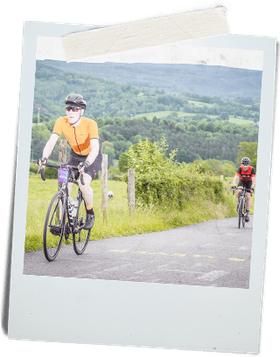 Me on my bike, suffering up the Côte de la Redoute climb in the south of Belgium.